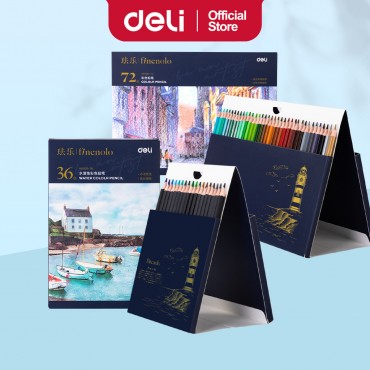 Deli Finenolo Colour Pencil V2 with Standing Case Watercolour Color Pensil Warna Oil Colored Pensel