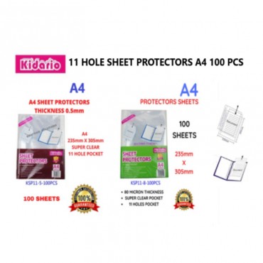 KIDARIO SHEET PROTECTORS...