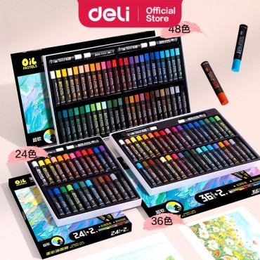 Deli Soft Oil Pastel Crayon Extra 2pcs Painting Warna Krayon Drawing For Kids School Student Art