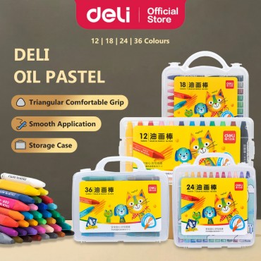 Deli Oil Pastel Crayon Set Non-Toxic for Kids Smooth Crayon Drawing Colouring Art Supplies Kanak-kanak 油画棒
