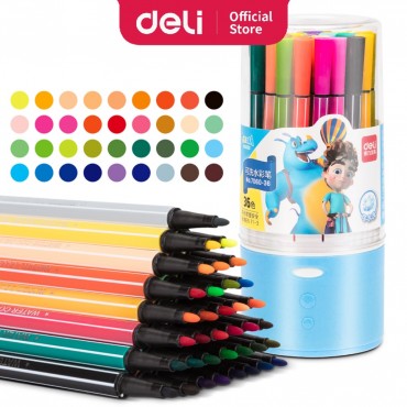 Deli Washable Magic Colour Pen (12/24/36/48 colors) Watercolour Pen Boleh Padam for Kids Drawing
