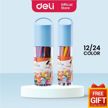 Deli Colorun Magic Colour Pen Smooth Bright Color Marker Felt Tip Barang Sekolah Cute (12/24 Colors)