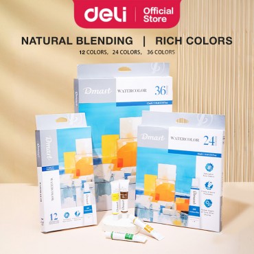 Deli Dmast High Saturation Watercolor Paint Cat Air Watercolour Professional Art School Supplies