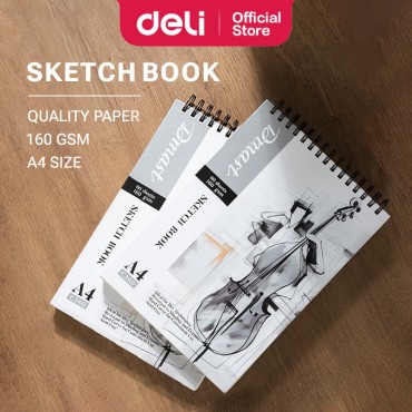 Deli Dmast Drawing Block Sketchbook Drawing Book Buku Lukis Double Coil Sketch Sketch Pad 60 sheets 160 gsm