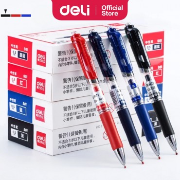 Deli Axceed Gel Pen 0.5mm Bullet Tip Smooth Writing Comfort Grip Office School Supplies Ball Point