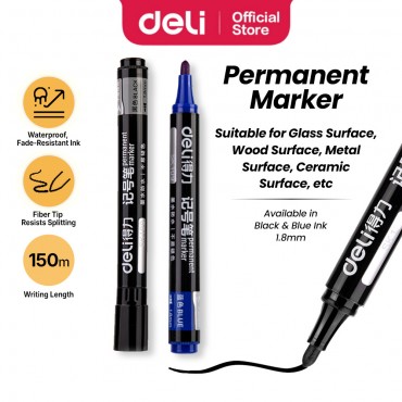 Deli Permanent Marker Pen 1.8mm Artlines Waterproof Kekal Pen Alat Tulis Office School Stationery