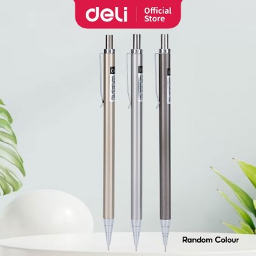 Deli Elite Mechanical Pencil Metal Body with Eraser Smooth Writing (0.5mm) (0.7mm)