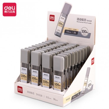 Deli Mechanical Pencil Lead Refill 2B 0.5MM 100pcs 笔芯 Ubat Pensil Mekanik Student School Office Stationery