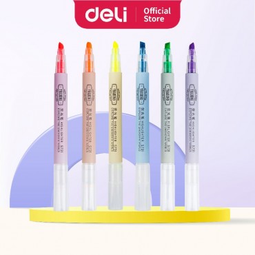 Deli TRAOUND Highlight Pen Chisel Tip Smear Free Quick Dry Candy Highlighter (1PC)