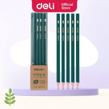 Deli 2B Exam Grade Pencil Graphite Pensil Murah Set Pensel Stationery School Supplies (10pcs)