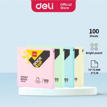Deli Memo Sticky Notes (3" x 3" x 100 Sheets) EA01303