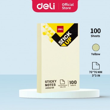 Deli Stick Up Sticky Note - Yellow 76x51mm (100pcs)