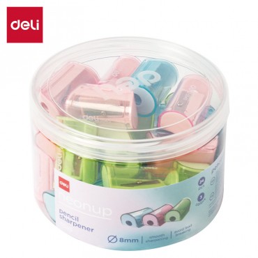 Deli Pencil Sharpener Steel Blade One Hole φ 8mm Pengasah Pensil Office School Stationery