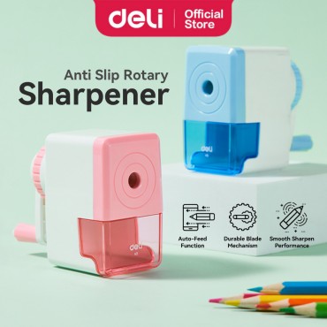 Deli Desk Pencil Sharpener Rotary Pengasah Pensil Stationery Alat Tulis Pengorek Sekolah (6.9 - 8mm)