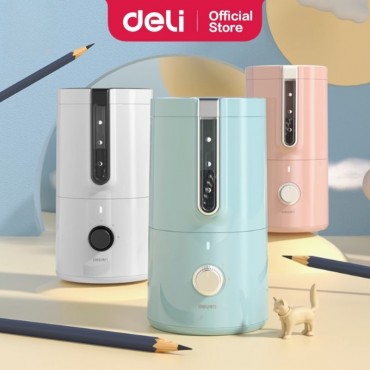 Deli Electric Pencil Sharpener Pro Automatic Rechargeable Battery Alloy Spiral Blade Safe Low Noise