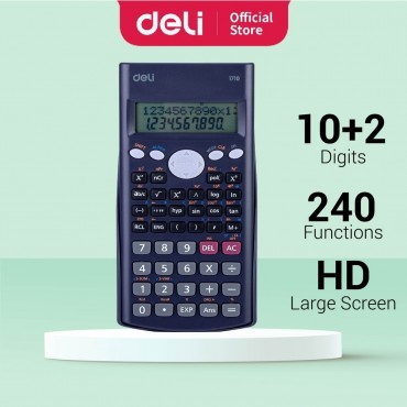 Deli 240 Function Scientific Calculator Double Line Display 12 Digits for Ofis School Stationery 计算机