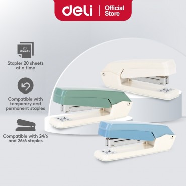 Deli 360° Rotating Stapler for No. 24/6 & 26/6 Bullets 可旋转订书机 Office School Stationery Staple Viral