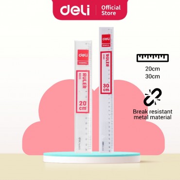 Deli Ruler Transparent Metric Graduation PS Material (20cm/30cm) E6220/E6230