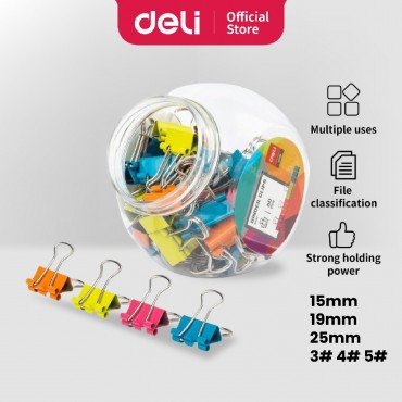 Deli Colourful Binder Clips for School Office Home (15mm/19mm/25mm)