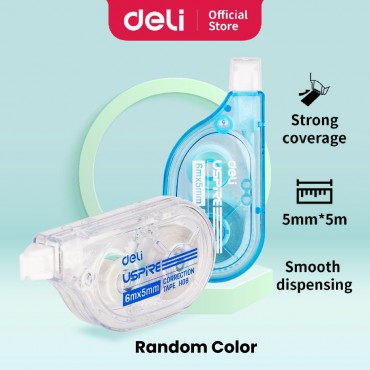 Deli Correction Tape/Tip X Paper Practical Ergonomic Design (5mm x 6m x 1Pc) EH08