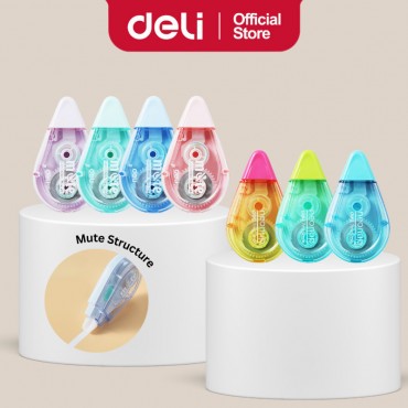 Deli Correction Tape (7m) | Smooth & Silent Application | Strong Adhesion | Office & School Use
