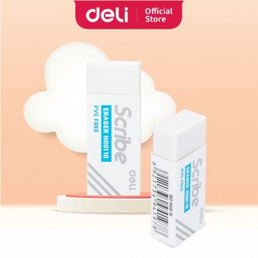 Deli White Pencil Eraser PVC Dust Free Non-Toxic (1 Pc) EH00110