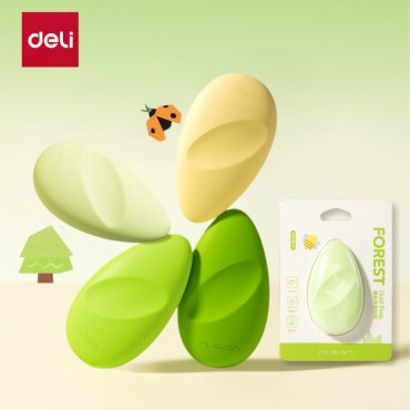 Deli Nusign Dust Free Eraser Cute Leaf Shape Pencil Eraser for Kids School Drawing Office Stationery Pemadam