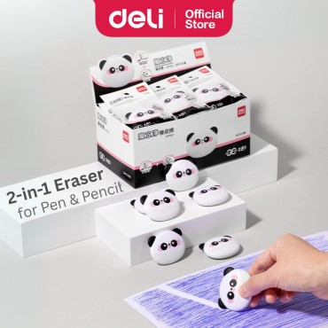 Deli Panda 2-in-1 Magic Pencil & Pen Eraser Thermal Cute Stationery Pemadam Student School Supplies