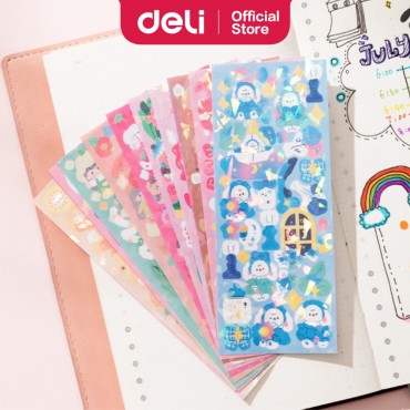 Deli Cartoon Sticker for Kids Creative Hand Account Material Stickers DIY Small Stiker Kanak Kanak