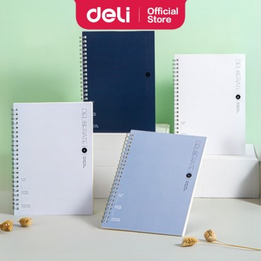 Deli Spiral Notebook A5 120 Pages Coil Binder Note Book Buku Nota School Student Diary Journal