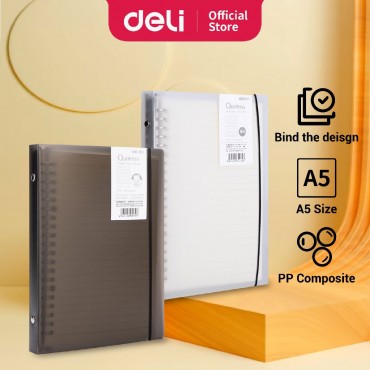 Deli Loose Leaf Binder Notebook Refillable Transparent Cover A5/ B5 120 Pages Journal Diary Note Pad
