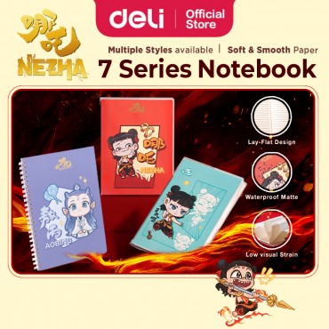 Deli Nezha Limited Edition Notebook Clear Soft Cover Buku Nota Journal Aesthetic Diary Student