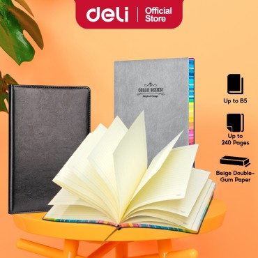Deli Leather Cover Notebook 160 Pages A5 A7 Note Book Buku Nota Journal Diary Aesthetic Stationery