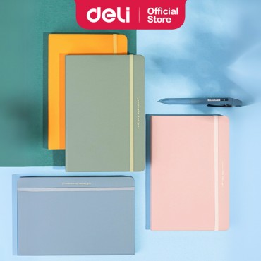 Deli Temperament Candy Leather Cover Notebook A5 192 Pages Line Student Note Hand Book Korean Style