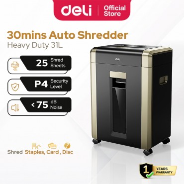 Deli Paper Shredder Heavy Duty 31L Cutter Machine Kertas Hancur Mesin Office Supplies - ET099