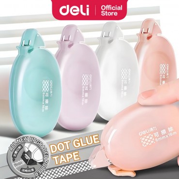 Deli Dot Glue Roller Tape Double-Sided Adhesive Gam Sekolah Kanak-Kanak Easy For Kids Scrapbook DIY