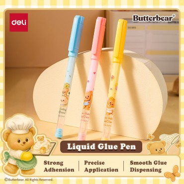 Deli Butterbear Liquid Glue Pen 1.8ml Ultra Strong Adhesive Gam Pelekat School Office
