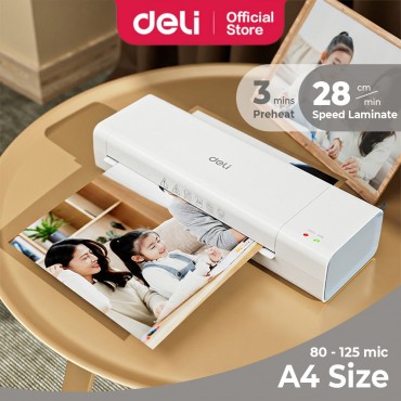 Deli A4 Laminate Machine 80-125 Mic Mesin Laminator High Speed Photo Laminating