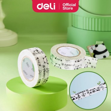 Deli Panda Series Cartoon Masking Tape Creative Washi Tape for Journaling & Scrapbooking Decoration