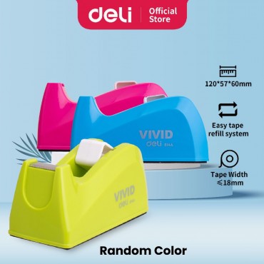 Deli Compact Tape Dispenser Anti-Slip Salotape Holder Office Supplies Stationery Cellophane 18mm
