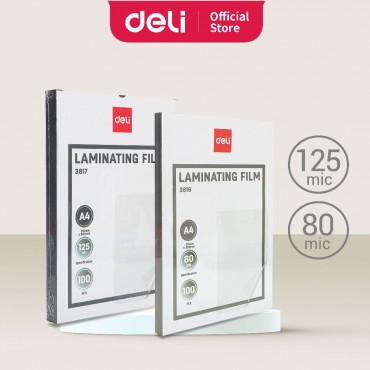 Deli Laminator Film A4 Hot Laminating Refill Transparent Universal 80mic 125mic 100pcs E3817