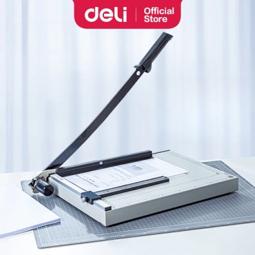 Deli Paper Trimmer Sharp Thick Steel Blade Durable Cold-Rolled Steel Base Anti-Slip Portable Cutter