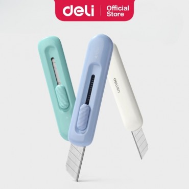 Deli Compact Utility Knife SK5 Blade Crafting Auto-Retract Self-Locking ABS Body Comfortable Grip