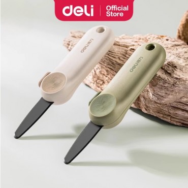 Deli Compact Utility Cutter Knife Black Blade Anti-Rust Coating Durable Unboxing Parcel Opener (4cm)