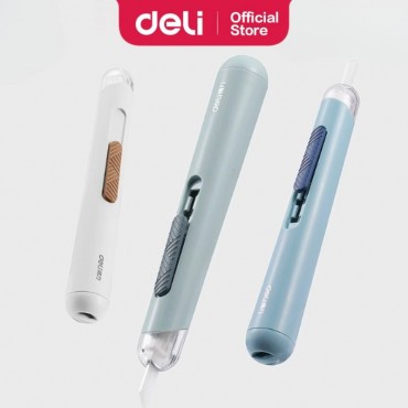 Deli Compact Ceramic Utility Cutter Knife Pen Style Rounded Blade Anti Electrostatic Auto Lock