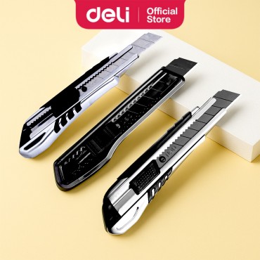 Deli Exceed Utility Cutter Knife with SK5 Steel Blade Alloy Body Mata Pisau Tolak Pemotong 美工刀片