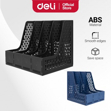 Deli Desktop File Organizer Rack Folder Compartment Document Storage Paper Tray Rak Magazine Holder
