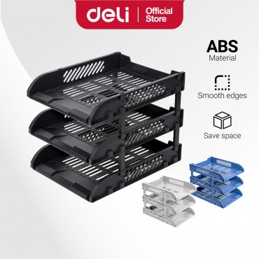 Deli File Document Letter Tray File Desk Organizer Rack Document Office Storage Rak Kertas 多层文件架