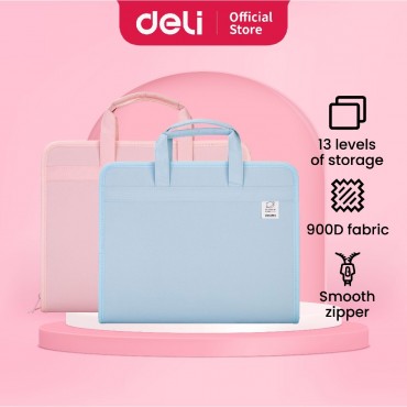 Deli A4 File Folder Documentation Package 13 Grid Organ Bag Handbag 72561