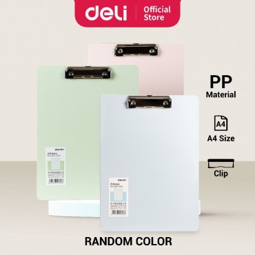 Deli Clip Board Vertical Fancy Clipboard A4 Writing Pad Office School Stationery Assorted Colors (1 Pc) PE103